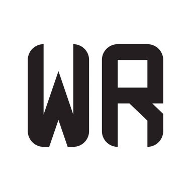 wr ilk harf vektör logo simgesi
