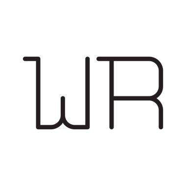 wr ilk harf vektör logo simgesi