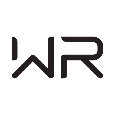 wr ilk harf vektör logo simgesi