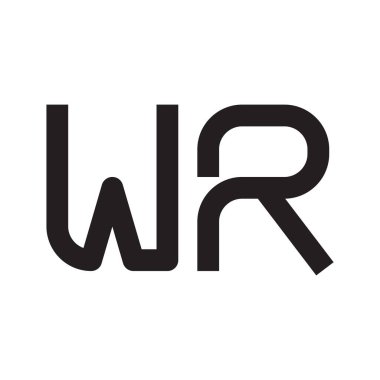 wr ilk harf vektör logo simgesi