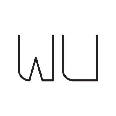 Wu ilk harf vektör simgesi simgesi