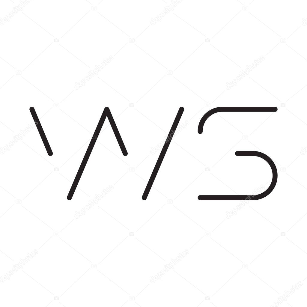ws initial letter vector logo icon