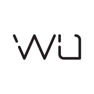 Wu ilk harf vektör simgesi simgesi