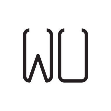 Wu ilk harf vektör simgesi simgesi