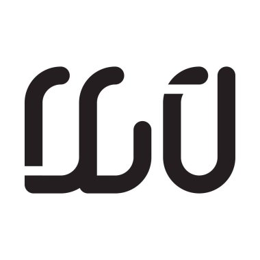 Wu ilk harf vektör simgesi simgesi