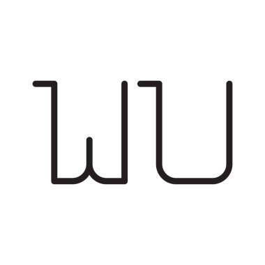 Wu ilk harf vektör simgesi simgesi