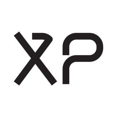 xp ilk harf vektör logo simgesi