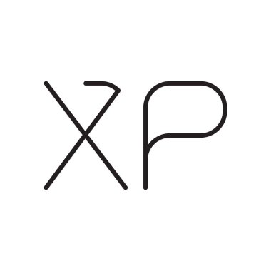 xp ilk harf vektör logo simgesi
