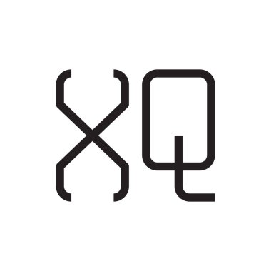 xq ilk harf vektör logo simgesi