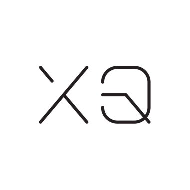 xq ilk harf vektör logo simgesi
