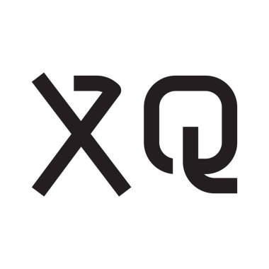 xq ilk harf vektör logo simgesi