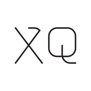 xq ilk harf vektör logo simgesi