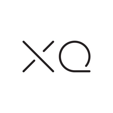 xq ilk harf vektör logo simgesi