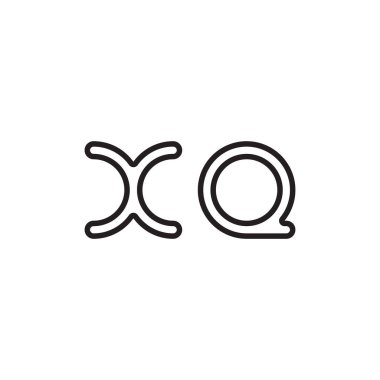 xq ilk harf vektör logo simgesi
