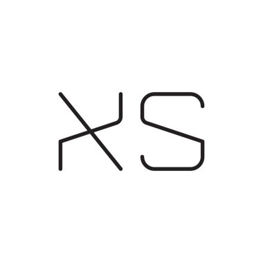 xs ilk harf vektör logo simgesi