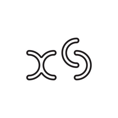 xs ilk harf vektör logo simgesi