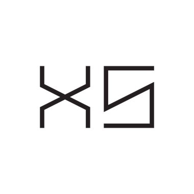 xs ilk harf vektör logo simgesi