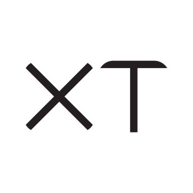 xt ilk harf vektör logo simgesi