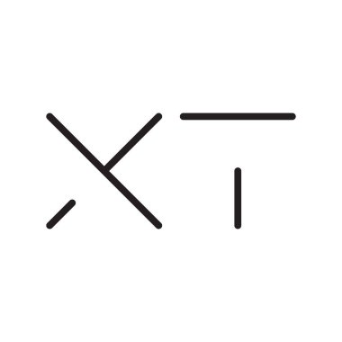 xt ilk harf vektör logo simgesi