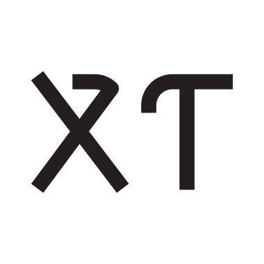 xt ilk harf vektör logo simgesi