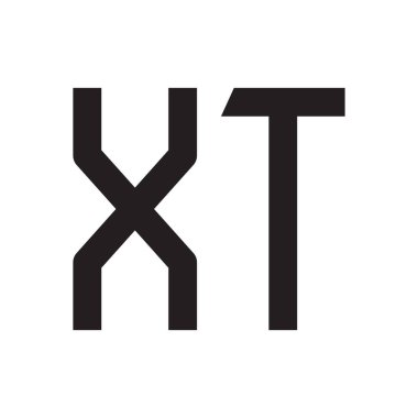 xt ilk harf vektör logo simgesi