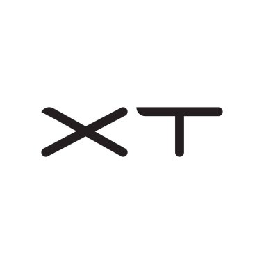 xt ilk harf vektör logo simgesi