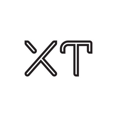xt ilk harf vektör logo simgesi