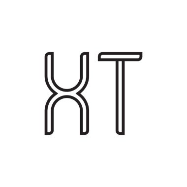 xt ilk harf vektör logo simgesi