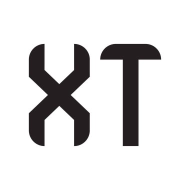 xt ilk harf vektör logo simgesi