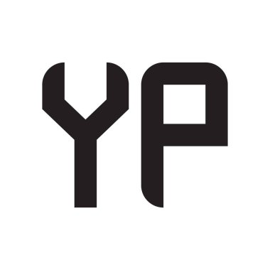 yp ilk harf vektör logo simgesi
