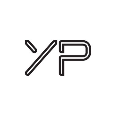 yp ilk harf vektör logo simgesi