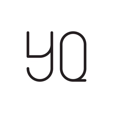 yq ilk harf vektör logo simgesi