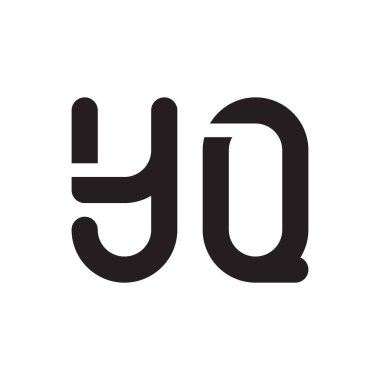 yq ilk harf vektör logo simgesi