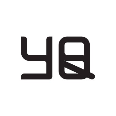 yq ilk harf vektör logo simgesi