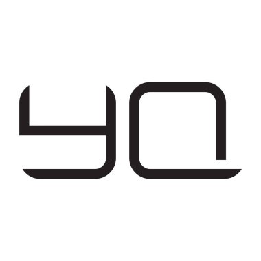 yq ilk harf vektör logo simgesi