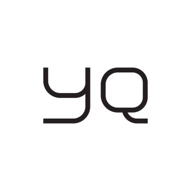 yq ilk harf vektör logo simgesi