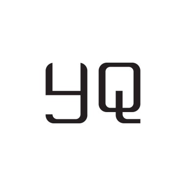 yq ilk harf vektör logo simgesi