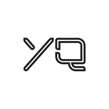 yq ilk harf vektör logo simgesi
