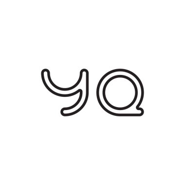 yq ilk harf vektör logo simgesi