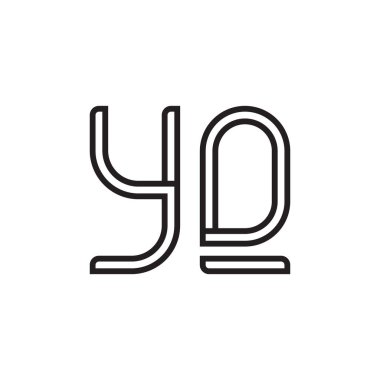 yq ilk harf vektör logo simgesi