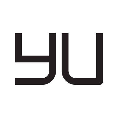 Yu ilk harf vektör logo simgesi