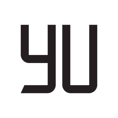 Yu ilk harf vektör logo simgesi