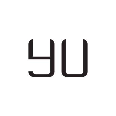 Yu ilk harf vektör logo simgesi