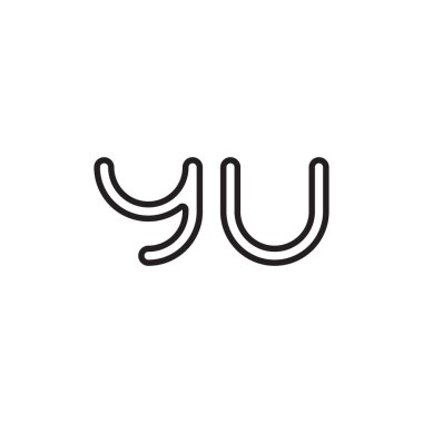 Yu ilk harf vektör logo simgesi