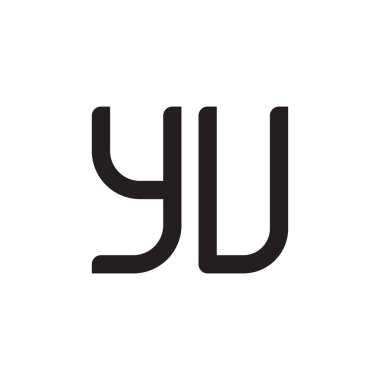 Yu ilk harf vektör logo simgesi