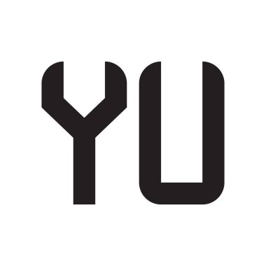 Yu ilk harf vektör logo simgesi
