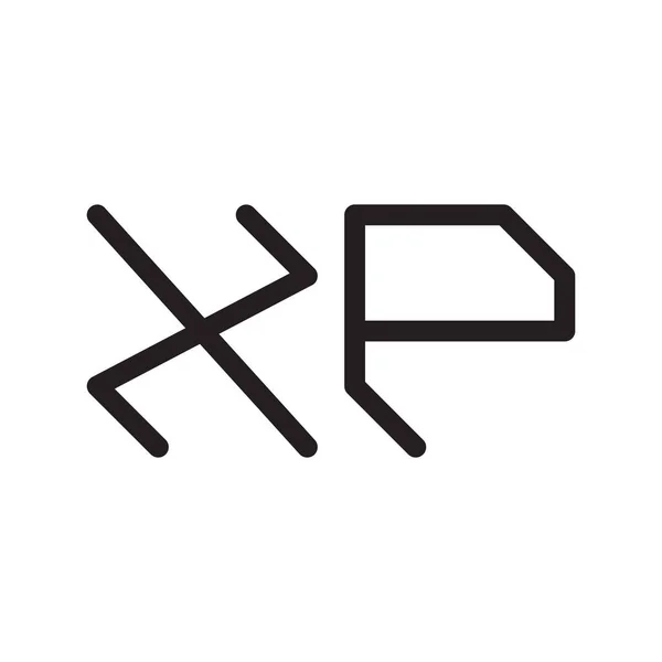 Xp初期文字ベクトルロゴアイコン — ストックベクタ