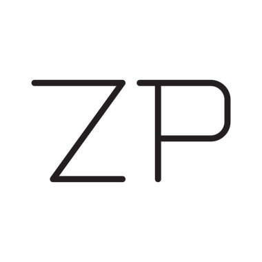 zp ilk harf vektör logo simgesi