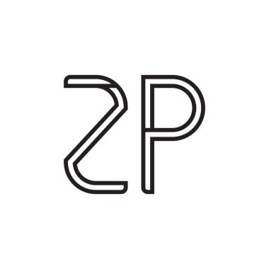 zp ilk harf vektör logo simgesi