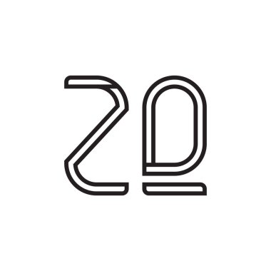 zq ilk harf vektör logo simgesi